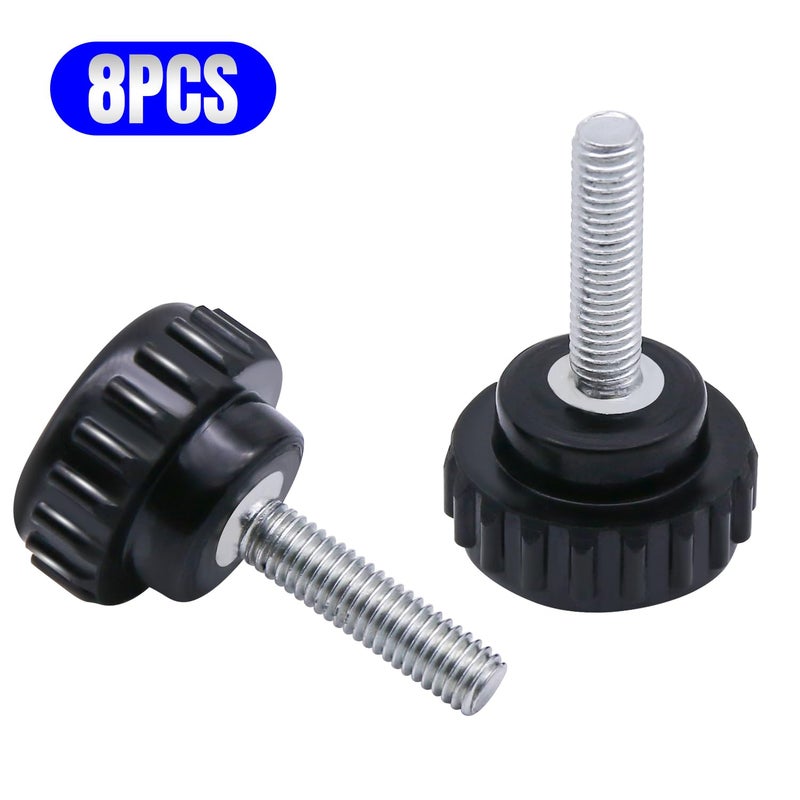 QIMAOO 8pcs Metric Male Thread Knurled, M5 x 50mm Black Thumb Screw Clamping Knobs Plastic Grip Threaded Knurled - Image 3